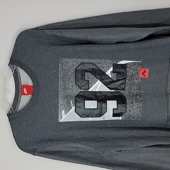 NIKE air 92 crew neck long sleeves sweatshirt gray size large - Picture 5 of 14